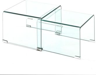 Oresteluchetta Set 2 mesas de centro de vidrio curvado 33x49x44,5 cm