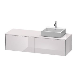 Duravit Mueble De Pared Duravit Xsquare 160,0 X 54,8 Cm, 2 Cajones, Color (frente/cuerpo): Laca Blanca Lila Alto Brillo - Xs4904r2727