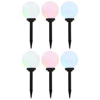 Berkfield Home Outdoor Solar Lamps 6 pcs LED Spherical 20 cm RGB in White