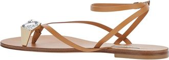 Casadei Womens Sandals Soraia Brown Leather Calf