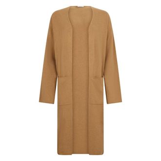 Malo Truien & Vesten, Dames, Bruin, M, Leer, Lange Cardigan