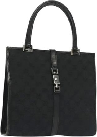 Gucci Pre-owned Handbags, female, Black, Size: ONE SIZE Pre-owned Canvas Handbag