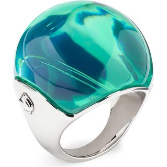 Kate Spade New York glow up resin statement ring in Green/Silver at Nordstrom, Size 7
