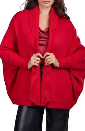 Saachi Oversize Ribbed Knit Cardigan in Red at Nordstrom Rack