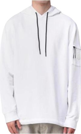 Woolrich Casual katoenen hoodie met logopatch - Heren - Hoodies - Wit - L - Katoen - Hoodies & sweatvesten