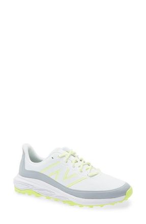 New Balance Fresh Foam Contend v3 Waterproof Golf Shoe in White /Yellow at Nordstrom, Size 10.5