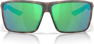 Costa Rincon II 64mm Sunglasses in Matte Tortoise /Green Mirror 580G at Nordstrom