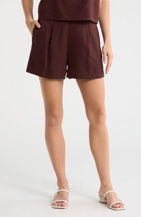 Madewell Solid Linen Blend Shorts in Chocolate Raisin at Nordstrom Rack, Size Xx-Large