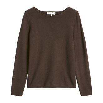 Marc O'Polo Ronde hals gebreid - Dames - Truien - Bruin - Maat: S Wol