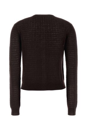 Miu Miu Cashmere-Silk Knit Cardigan - Brown