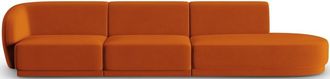 CXL by Christian Lacroix 4-Sitzer Designer Sofa Lionel mit Ottomane - Samtbezug Terracotta