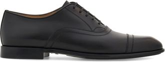 Ferragamo toecapped leather Oxford shoes - men - Calf Leather/Calf Leather/Goat Skin - 10.5EE - Black