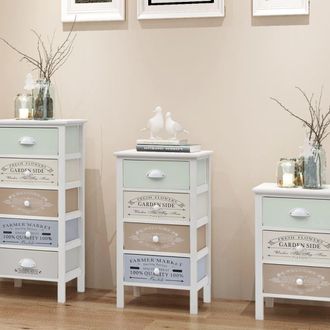 vidaXL Mueble De Almacenaje Estilo Franc&eacute;s Con 4 Cajones Madera Vidaxl