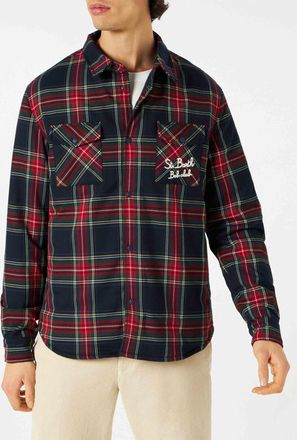 MC2 Saint Barth Overshirt Chalet With Pocket And St. Barth Bob Club Embroidery