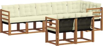 vidaXL Conjunto De Sof&aacute;s De Exterior 8 Uds. Natural Y Crema Vidaxl