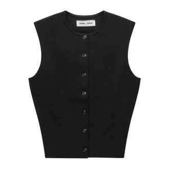 Sams&oslash;e & Sams&oslash;e Saanne Top - Dames - Vesten - Zwart - S - Polyester - Truien & Vesten