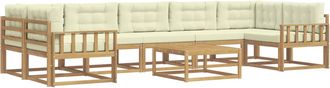 vidaXL Conjunto De Sof&aacute;s De Exterior 6 Uds. Blanco Y Crema Vidaxl
