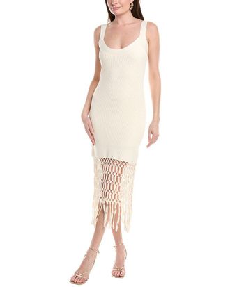 AMUR Amur Archie Crochet Fringe Midi Dress