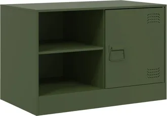vidaXL Vidaxl - Mueble Para Tv De Acero Verde Oliva 67x39x44 Cm