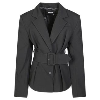 Rotate ROTATE Birger Christensen, Blazers, female, Black, Size: M Belted Blazer Suiting Jacket