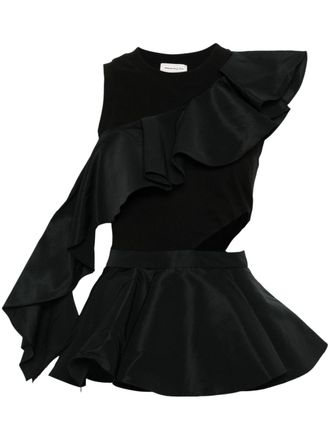 Alexander McQueen Asymmetrische tanktop - Zwart