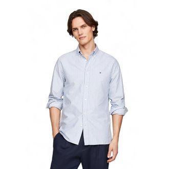 Tommy Hilfiger Heritage Oxford Stripe Regular Shirt - Heren - Casual Overhemden - Blauw - 2XL - Katoen - Overhemden
