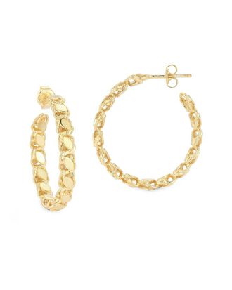 Chloe and Madison Chloe And Madison 14K Over Silver Medium Link Hoops