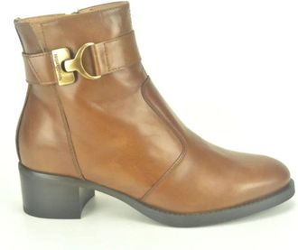 Nero Giardini Stijlvolle Cognac Botje - Dames - Laarzen met Hak - Bruin - 40 EU - Leer - Schoenen