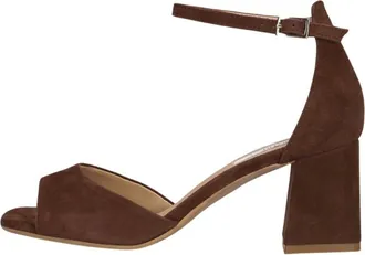Notre-V Schoenen, Dames, Bruin, 42 EU, Leer, Sandalen met hoge hak