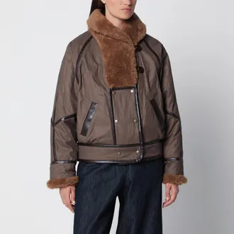 Isabel Marant Parka Olinka marrone in cotone spalmato