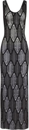 Amir Slama x Jade Picon openwork scoop-neck maxi dress - Black