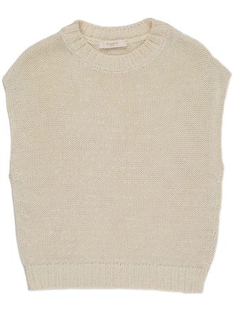 Zanone Neutral Boxy Fit Knitted Sleeveless Top