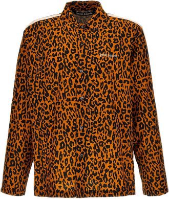 Palm Angels Mens Cheetah Track Shirt