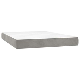 vidaXL Colch&oacute;n Muelles Ensacados Firmeza Media Terciopelo Gris Claro 137x190x20 Cm Vidaxl