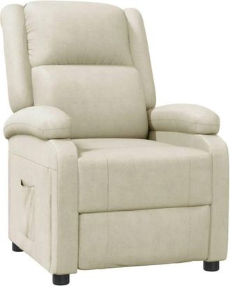 vidaXL Sill&oacute;n Reclinable De Cuero Sint&eacute;tico Blanco Vidaxl