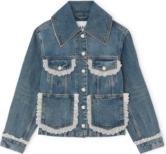 Ganni Denim Jassen - Dames - Spijkerjassen - Blauw - S - Denim - Jassen
