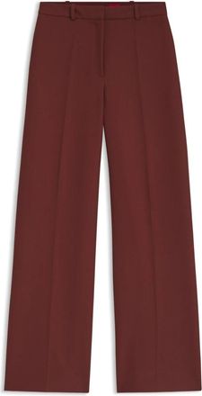HUGO BOSS Hasmina Wijde Broek - Dames - Wijde Broeken - Rood - S - Polyester - Broeken