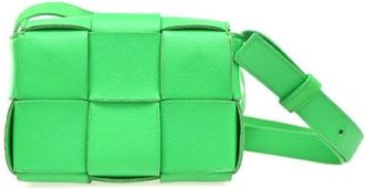 Bottega Veneta Pre-owned Cross Body Bags, female, Green, Size: ONE SIZE Pre-owned Leather Shoulder Bag