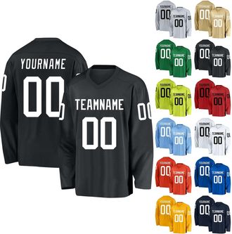 Generic Custom Ice Hockey Jersey Personalized Printed Long Sleeves Field Hockey Jerseys with Number Name for Fans Men Women Youth Kids