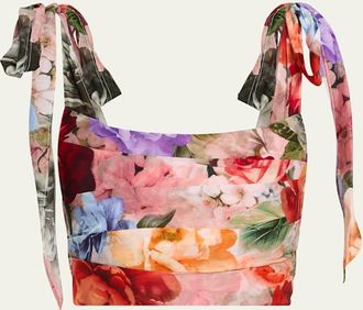 Alice & Olivia Haven Floral Cropped Blouse