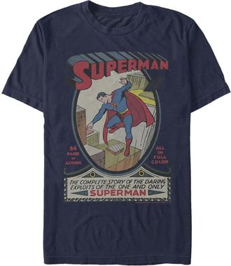 Superman Mens Superman Vintage Daring Exploits Cover Graphic Tee in Navy Blue at Nordstrom, Size Xxx-Large