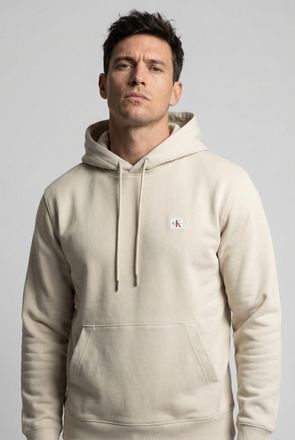 Calvin Klein Jeans Kapuzensweatshirt CALVIN KLEIN JEANS 400GSM TERRY BADGE HOODIE, Herren, Gr. XXL, oatmeal, Sweatware, Obermaterial: 100% Baumwolle, regular fit normal,
