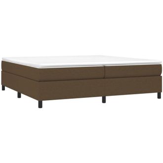 vidaXL Vidaxl - Cama Box Spring Con Colch&oacute;n Tela Marr&oacute;n Oscuro 200x200 Cm
