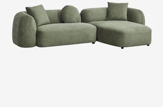 Sklum Divano modulare destro con chaise longue in 2 pezzi in ciniglia Coco SKLUM