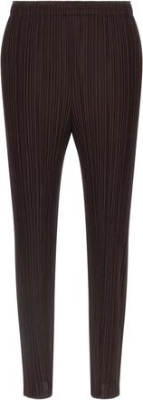 Issey Miyake Broeken, Dames, Bruin, L, Polyester, Monthly Colors: July Pants