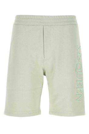 Alexander McQueen Pastel green cotton bermuda shorts
