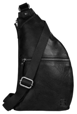 Spikes & Sparrow Umh&auml;ngetasche SPIKES & SPARROW, Damen, Gr. B/H/T: 38cm x 22cm x 3cm onesize, schwarz, Leder, vintage, Taschen Umh&auml;ngetasche, echt Leder