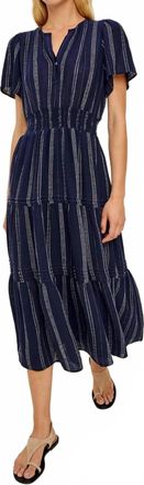 Rails Cannes V Neck Midi Dress In Marina Stripe