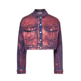 Amy Lynn AmyLynn Dames Metallic Spijkerjack (Rood)