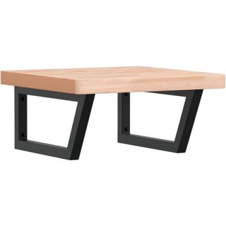 vidaXL Estante De Lavabo De Pared De Acero Y Madera Maciza De Haya Vidaxl